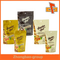 China manufacturer customized stand up resealable foil bag for snack packaging with zip lock